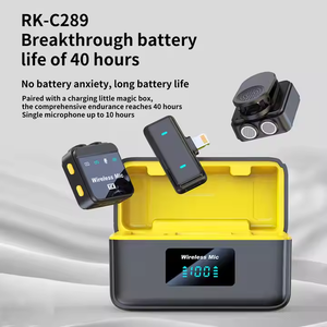 Double microphone de Lavalier <span class=keywords><strong>sans</strong></span> <span class=keywords><strong>fil</strong></span> 2.4G pour l'extérieur, la réduction du bruit de la radio du téléphone portable pour la conférence. - Product Image 3