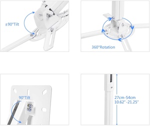 T318 Chuyển Động Đầy Đủ Phổ Chiếu Chủ Trần Núi Có Thể Điều Chỉnh Nghiêng Xoay Khung Máy Chiếu lên đến 21.2Kg - Product Image 5