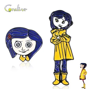 ภาพเคลื่อนไหวน่าขนลุกสาวน้อย Coraline เข็มกลัด