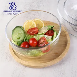 Factory Wholesale Glass Salad Bowl 4.5inch Glass Punch Mixing Lunch Box Clear Glass Mixing Serving Bowls Set Fruit Bowls