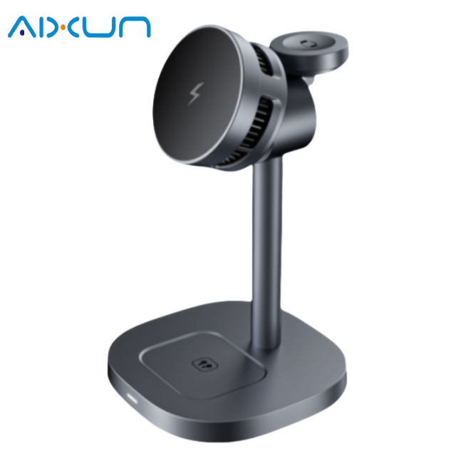 Online Products High Quality 3 in 1 Magnetic Wireless Charger with Fan Cooling for Phone