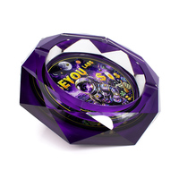 Cendrier de luxe en cristal d'améthyste violette facetté, design Astronaute, en verre taillé diamant, avec quatre supports à cigarettes, option personnalisée, Europe
