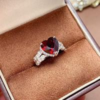 Penjualan Panas Cincin Model Perhiasan Mewah Wanita Potongan Hati Batu Permata Alami Perak Sterling 925 Dijual