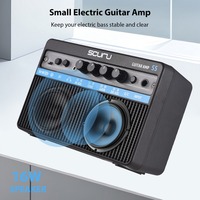 Scuru gitar listrik kecil 16W, pengeras suara latihan gitar portabel, efek distorsi tanam, pasang dan mainkan untuk latihan harian