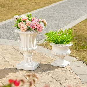 <span class=keywords><strong>Y</strong></span>-Q005 Jarrón de Flores Estilo Europeo, Maceta Vintage de Óxido de Magnesio, Macetero para Exteriores para Villas, Hoteles, Jardines, Decoración de Bodas - Product Image 3