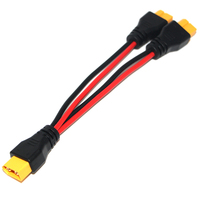 Penjualan Panas Kabel Sambungan Amass 2pin XT60 Male ke 2 Female Konduktor Tembaga Isolasi PVC untuk Kelistrikan Mobil