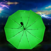 Parapluie pliant automatique fluorescent Shu Ning, brille dans le noir, avec armature en acier, boîte cadeau, housse en peluche, protection UPF pour étudiants