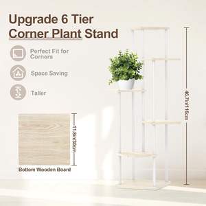 Support à plantes moderne à 6 niveaux, en métal doré, pour décoration intérieure, étroit, pour plantes et fleurs - Product Image 2