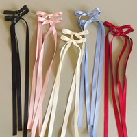 Pince à cheveux longue en ruban multicolore de 36 cm en polyester-coton de haute qualité, nœud fait main pour femme, accessoire cadeau