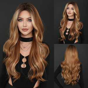 Nouvelle perruque en <span class=keywords><strong>fibre</strong></span> haute température de 28 pouces, style vague d'eau, frange en forme de huit, pour usage quotidien et cosplay, fabriquée à <span class=keywords><strong>la</strong></span> machine pour femmes - Product Image 5
