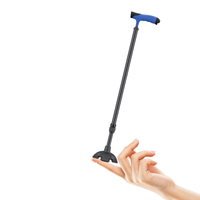 Canne pour personnes âgées MKLOPP ultra-légère en fibre de carbone à quatre pieds antidérapante multifonctionnelle, capacité de charge de 120 kg, hauteur réglable, pour l'extérieur