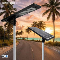 Lampadaire solaire de haute qualité pour autoroute, 250W LED, 5 modules, batterie, IP65, étanche, extérieur, noir, lampe de route