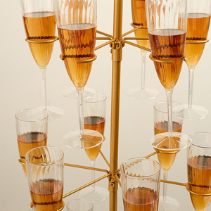 Supporto per <span class=keywords><strong>albero</strong></span> da Cocktail in metallo dorato a 3 livelli in fabbrica con supporto per flauto da Champagne di tipo 12 portabagagli per vino - Product Image 3
