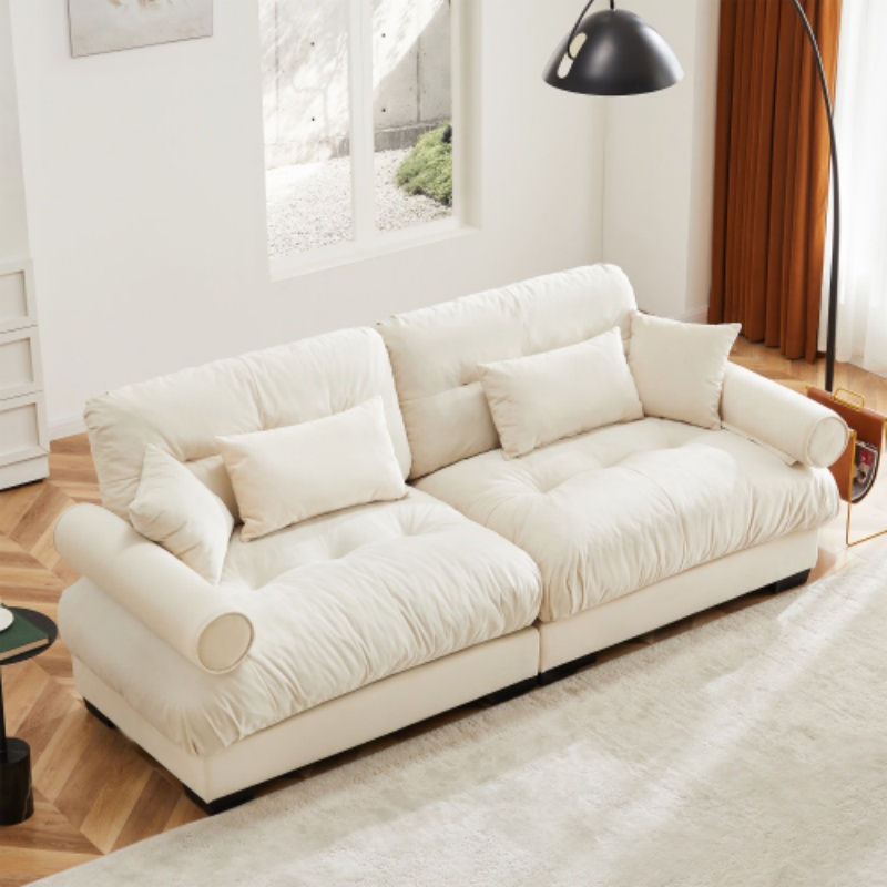 Cream + Velvet + 2 Seat + Velvet
