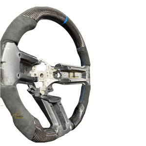 พวงมาลัย A1ฟอร์ดมัสแตง2015-2017, พวงมาลัยคาร์บอนไฟเบอร์ทรงดีหนังตะเข็บแดงออกแบบได้เองสำหรับรถสปอร์ต - Product Image 3