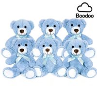 Lot de 6 ours en peluche classiques mignons et respirants, lavables, en polyester, pour la Saint-Valentin