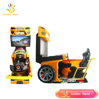 Machine de jeu d'arcade 3D de course automobile à monnayeur Golden Hand en acier inoxydable avec simulateur de mouvement et vidéo, version anglaise