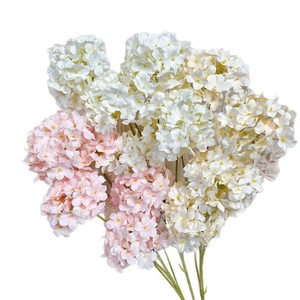 <b>Artificial</b> <b>Hydrangea</b> Flowers 5 Heads Silk Flower Wedding Decoration Outdoor Home Decor Handmade Injection Molding - Product Image 5
