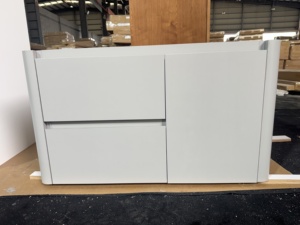 Wholesale Modern Design Solid Wood RTA Water Resistant Soft Closing Eco-Friendly <b>Lighted</b> Bathroom Arc Edge <b>Vanities</b> Hotel - Product Image 2