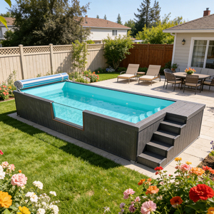 Anti UV Fiberglass Prefabricated Container Above Ground Outdoor Pool For Home stay Resort Garden With Complete Pool Equipment - Product Image 2