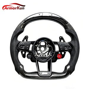 Volant de course personnalisé haut de gamme en cuir et fibre de carbone avec LED pour <span class=keywords><strong>Audi</strong></span> A3 A5 R8 RS3 S3 Q3 A4 <span class=keywords><strong>Q5</strong></span> SQ2 SQ5 Q8 Q7 SQ7 RSQ3 - Product Image 1