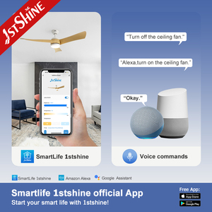 1stshine LED ventilador <span class=keywords><strong>de</strong></span> techo casa inteligente WiFi tuya personalización ABS aspas ventilador <span class=keywords><strong>de</strong></span> techo con luces LED - Product Image 6