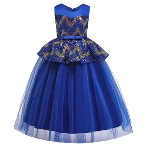 New Plus Size Floor Length Kids Wedding Dress Elegant Long Prom Dresses For Children Princess Party Pageant Girls Gowns 6-14Y