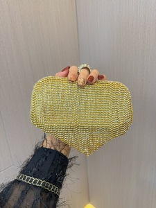 Cross-border Europe United States Tassel Rhinestone <b>Clutch</b> Evening Dress Encrusted Diamonds Polyester Exposed Closure Tanjing - Product Image 2