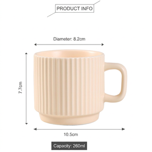 Canecas de Cerâmica Caneladas Estilo Nórdico Minimalista, Atacado a Granel em Estoque, Caneca de Chá e Café de Luxo para Casa, Escritório, Café e Festas - Product Image 2
