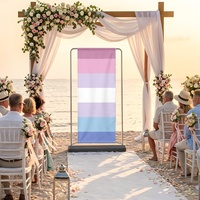 Latar Belakang Kustom Poliester Pola Pelangi Gay Bigender, Sangat Cocok untuk Tata Letak Photo Booth & Acara Perayaan