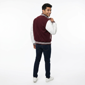 Chaqueta Varsity Personalizada para Hombre, Estilo Letterman de Béisbol para Invierno, con Mangas de Cuero Bordadas y Logotipo Frontal - Product Image 1