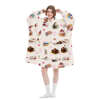Sherpa Oversize Wearable Flanelle Couverture Doux Chaud Épais Grand Sweat À Capuche Couverture Douce Couverture À Capuche avec Finition 3D