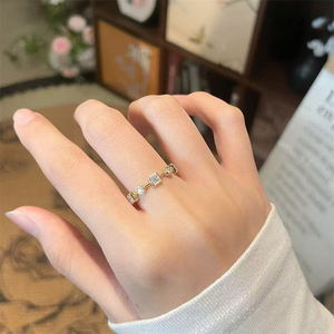 Anillo de Moda Minimalista de Oro Amarillo de 18K con Diamante Creado en Laboratorio para Mujer, Joyería China, Anillo Grueso - Product Image 4