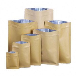 Sacs en papier kraft alimentaire refermables à fermeture éclair 9x14cm pour la promotion - Vente en gros - Product Image 2