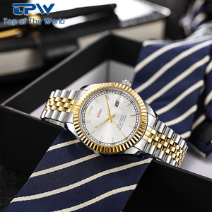 นาฬิกา tpw ผู้ชายคุณภาพสูงสีทองสีเขียวนาฬิกาข้อมือควอทซ์แบบแอนะล็อกแสดงวันที่หรูหราของผู้ชายสัปดาห์ - Product Image 5