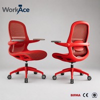 Chaise de bureau moderne rouge vif CE EN 1335 pivotante inclinable réglable en hauteur, vente en gros, approvisionnement direct usine