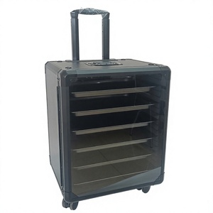Espositore Classico Artigianale Portatile Impilabile per Miniature con Ruote e 5-6 Vassoi Metallici per Collezioni, Uso Commerciale - Product Image 3