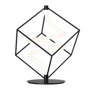 创意简约独特亚克力台灯黑色饰面透明亚克力易清洗室内发光二极管台灯灯具