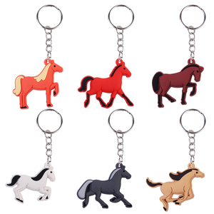 New Arrival Custom Logo PVC Rubber Pony Keychain Factory Wholesale Cartoon Style Anime Plastic Keychains Promotion Sale