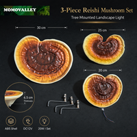 MOMOVALLEY Kit de lampes solaires en forme de champignon Ganoderma artificiel pour pelouse, avec piquets de fixation, pour parcs municipaux, aménagements paysagers commerciaux et décoration de jardins.