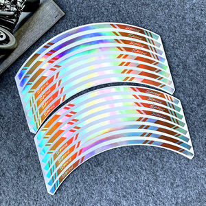 17 pouces arc-en-ciel jante Laser décalcomanies <span class=keywords><strong>moto</strong></span> roue autocollants pour Kawasaki Honda Yamaha Suzuki <span class=keywords><strong>KTM</strong></span> Ducati - Product Image 5