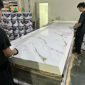 JUANA 2.8*1220*2800Mm Uv Pvc Marbre Panneau Mural Plaques Planchas Pvc Marmol Sintetico Negro Oro - Product Image 1