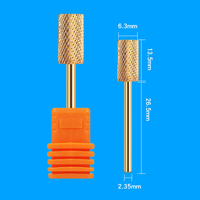 1 pieza de broca para uñas de cabeza plana fácil de limpiar, herramientas de belleza de carburo de tungsteno dorado para uso en salón de manicura