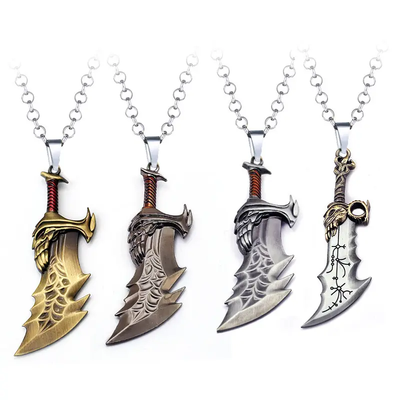 4 renk yüksek kalite Metal kolye cosplay için Kratos için kaos bıçak