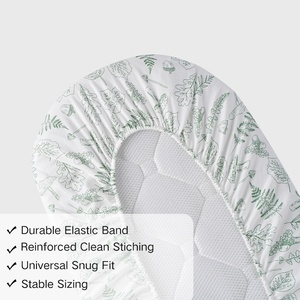 Draps de lit pour nouveau-né en coton biologique 100% imprimé sur mesure, 160 g/m², doux, lisses, anti-boulochage, draps ajustés pour berceau et nacelle - Product Image 3