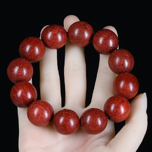 Pulsera de cuentas de sándalo de diseño moderno para hombre, cuentas de Rosario de madera roja y amarilla con plato, objeto decorativo para aniversarios - Product Image 2