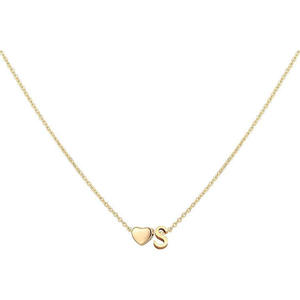 Hip-hop Texture Heart Letter Necklace Stainless Steel Plated 18k Gold Mini 26 Letter <b>Initial</b> Necklace for Women - Product Image 1