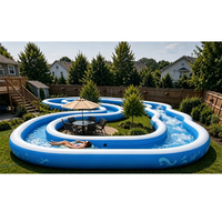 Piscine gonflable robuste en PVC/DWF pour rivière paresseuse, motif irrégulier, pour jardin, complexe hôtelier et parc aquatique