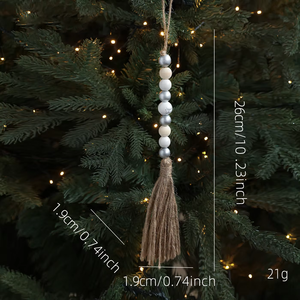 Adorno Colgante Festivo de Estilo Nórdico con Cuentas de <span class=keywords><strong>Madera</strong></span> de Color Natural y Cuerda de Cáñamo con Borlas Coloridas - Product Image 6