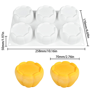 Molde de Silicona 3D con Forma de Cesta de 6 Cavidades, Grado Alimenticio, Antiadherente, para Mousse, Pastel, Chocolate, Jabón, Velas y Repostería - Product Image 2